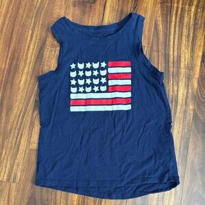 Cat & Jack Navy Blue Kids Tank Top with Flag Design